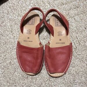 Cue Rust Red Leather Slingback Sandals